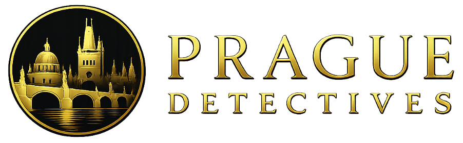 Prague Detectives — antique gold crest and wordmark