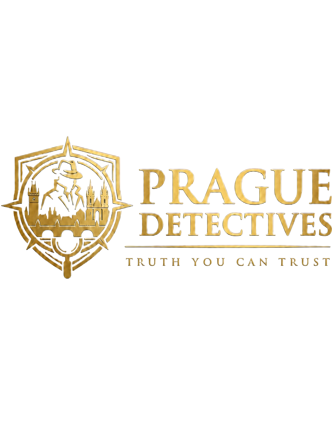 Prague Detectives — antique gold monogram crest