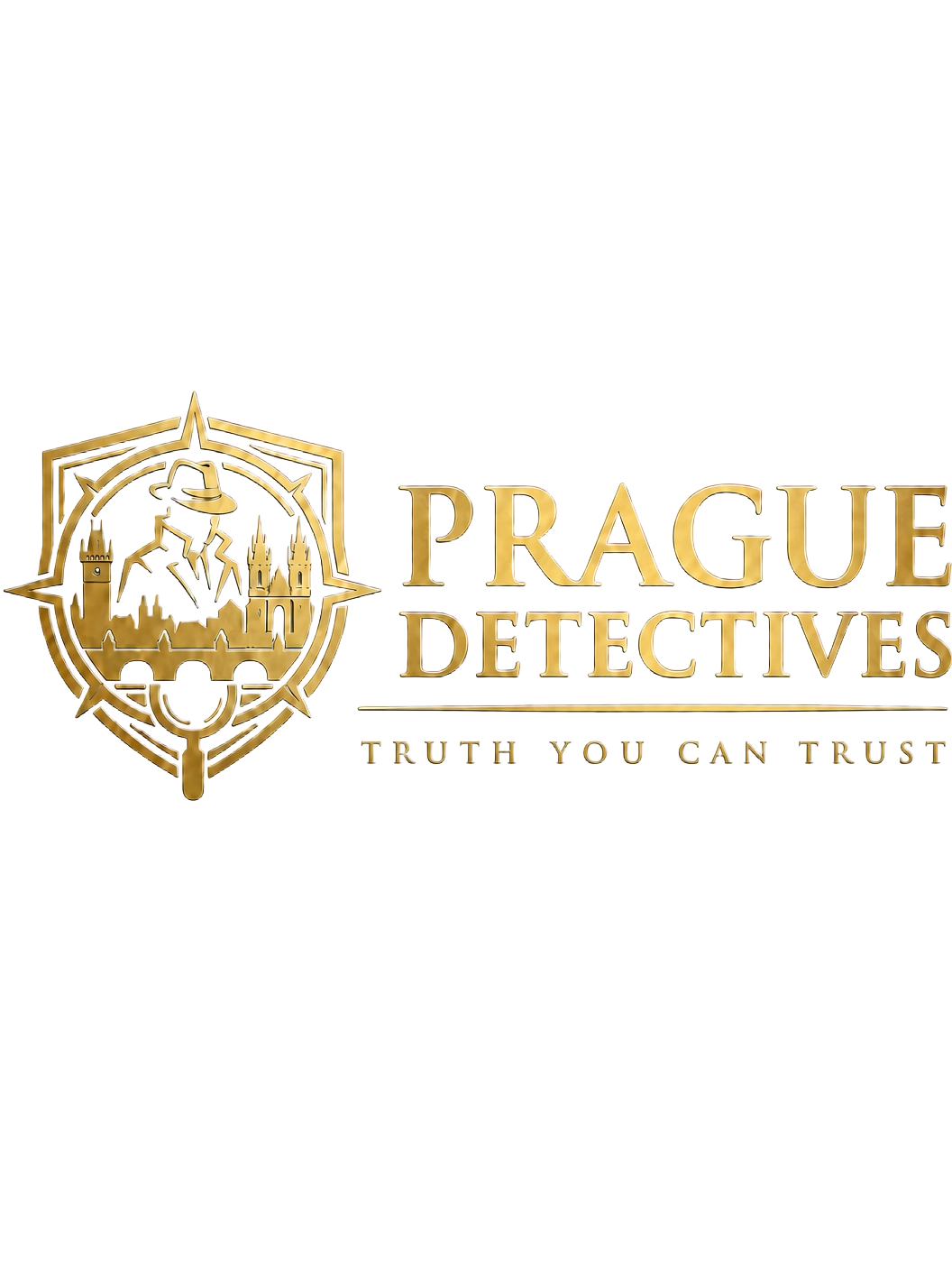 Prague Detectives — antique gold monogram crest